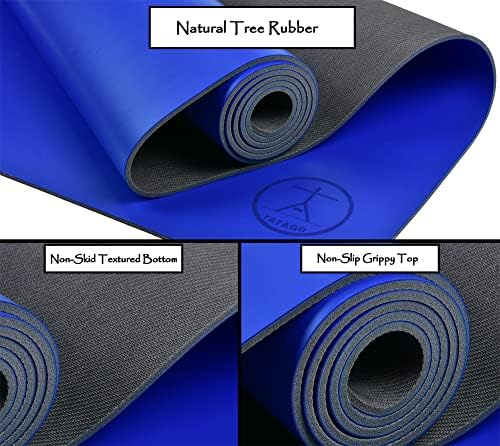 Tatago tapete de ioga extra grande para homens e mulheres- {84 x30} Borracha natural não deslizante tapete de ioga. O tapete