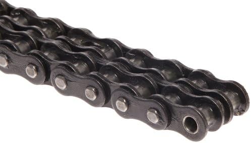 Tsubaki 35-2rb Ansi Roller Chain, Double Frend, sem rolo, rebitados, aço carbono, polegada, #35 Ansi No., 3/8 Pitch, 0,200 Diâmetro do rolo, 0,188 Largura do rolo, 810 libras de trabalho, 10ft Comprimento de 10 pés