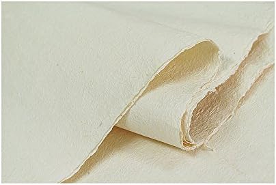 [5 PCs] papel de amoreira tradicional coreano Hanji textura de rugas artesanais com amarelo pálido camada dupla