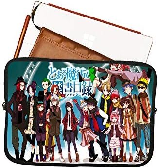 Uma certa capa de manga de laptop do índice mágico, capa de comprimido de manga de laptop de mangá, protetor de dispositivo de laptop de anime impressionante, protetor de dispositivo almofadado