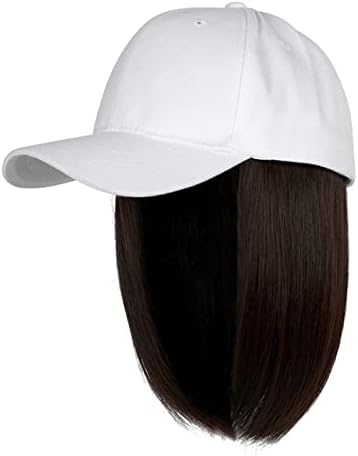 Penteado de penteado curto Chapéu de peruca removível para o boné de beisebol feminino com extensões de cabelo de garotinha reta Blonde mix bleach loira