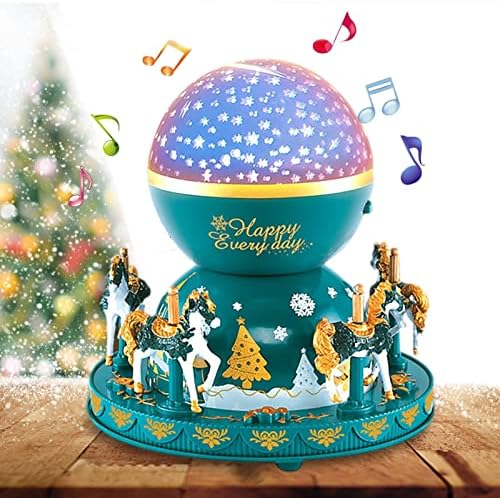 Caixas musicais do carrossel Bola de caixa de música 3D Carrossel com castelos Cavalos Crianças Globo Musical para o