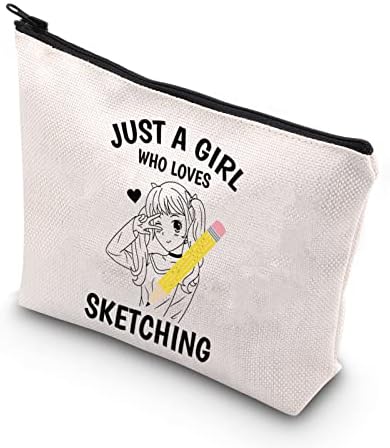 Tsotmo Sketching Gift Desenho de zíper bolsa apenas uma garota que adora esboçar o presente de arte de esboço