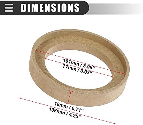 MOTOFORTI Adaptador de anel de espaçador de alto -falante de carro motoforti, suportes Montagem de moldura de recesso do espaçador, para alto -falantes de 3 polegadas, madeira, bege, 1Pair