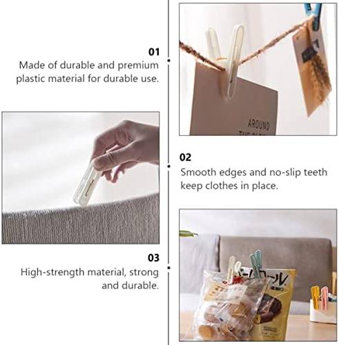 UPKOCH 100 PCS Sua linha de seca artesanato à prova de vento Party Practical Use Rous Homes Homes Tiny Pequeno Clip Fixing Paper