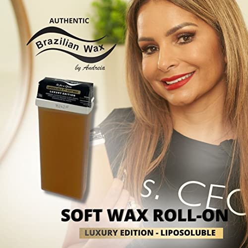 Cera brasileira autêntica de Andreia Roll em cera macia para remoção de cabelo - rolo de cera depilatória para corpo inteiro - Para