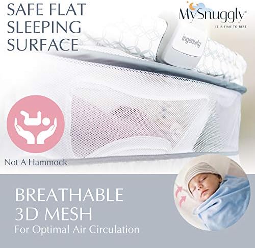 Mysnuggly Newborn Bassinet Insert para ingenuity bassinets de cabeceira | Sentimento de abraço real seguro para dormir melhor | Patente pendente