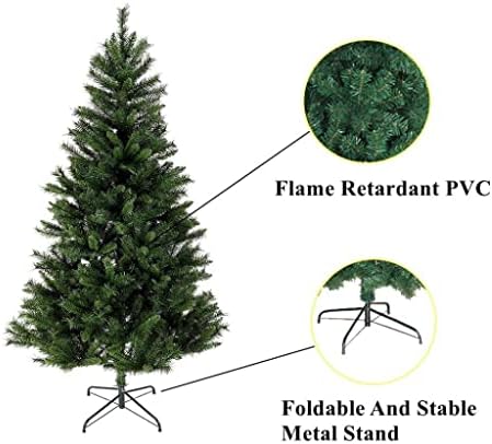Ornamento de Natal 2022, Árvore de Natal com 800 Dicas dobráveis ​​de Metal estável Stand Fast Monte Chama Retardante