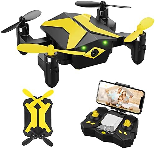Mini drone com câmera x2wblue e amarelo