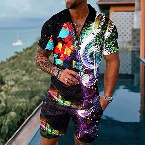 BMISEGM Summer Big e Alto ternos para homens Mens Camisa e shorts Casual de manga curta Duas peças de traje de verão