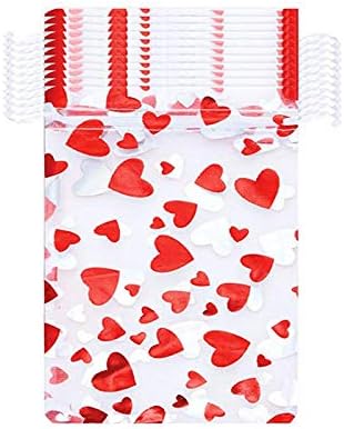 50 peças do dia dos namorados sacos de doces de papel de embrulho de papel de tração para o dia dos namorados para festas de festas