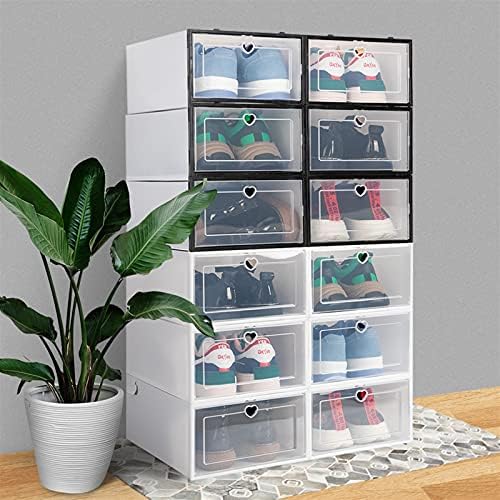 ZSFBIAO 8PCS Caixa de armazenamento dobrável Caixas de sapatos transparentes Sapatos de armazenamento de plástico Sapatos organizadores Sapatos Cabinete Home Espaço de economia de armazenamento de sapatos