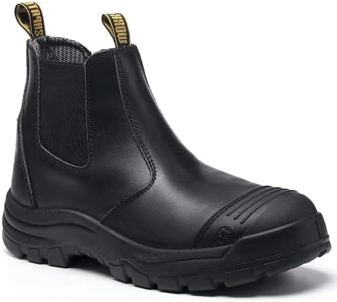 Botas de trabalho diig para homens, botas de trabalho à prova d'água de aço/dedo macio, sapatos de trabalho de segurança
