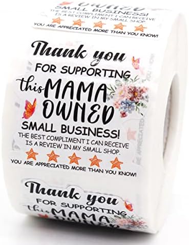 Obrigado por apoiar este mama de propriedade de pequenas empresas, adesivos de obrigado, pequenos adesivos de loja, adesivos de e