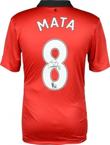 Juan Mata Manchester United Autografou 2013-14 Home Jersey - camisas de futebol autografadas