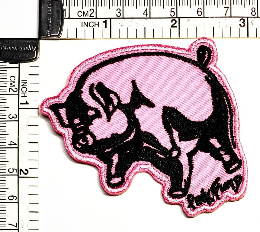 Kleenplus Pig Sew Ferro em patches bordados Pink Pig Pig Cartoon Moda Projetos de artesanato Acessório costura