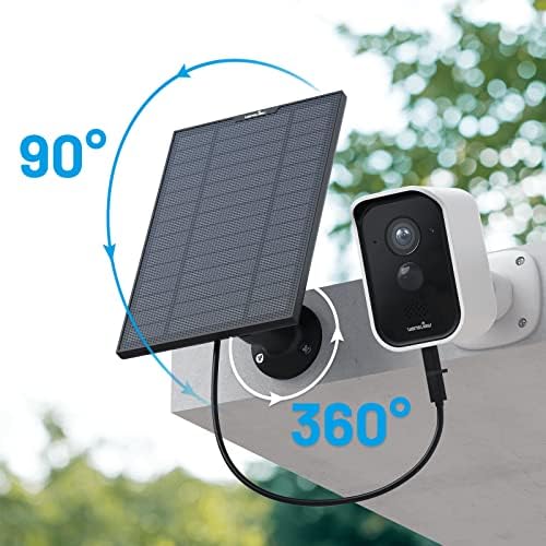 Wansview Painel solar para Wansview Segurança sem fio Câmera de bateria recarregável ao ar livre B3, painel solar à prova d'água IP65 com cabo de carregamento tipo C