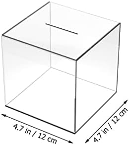 Zerodeko Clear Piggy Bank, caixa de economia de dinheiro acrílico para adultos crianças, gente de gorjeta com caça -níqueis Cubo