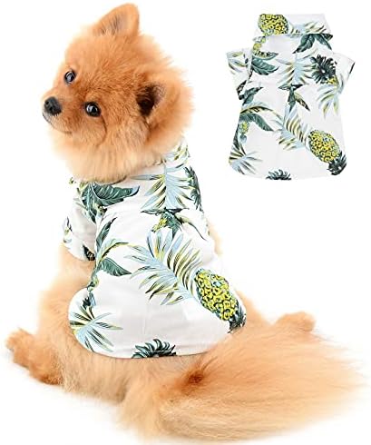Camisetas de cachorro havaiano de blusa casual pistorosa para cães pequenos Cole