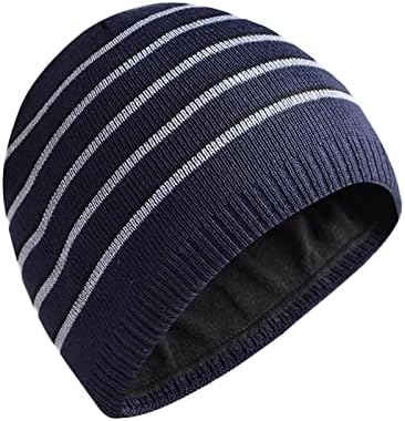 Chapéu feminino malha de listra de fio chapéu de chapéu de haplover masculino frio e sólido fio quente gorro desleixado para