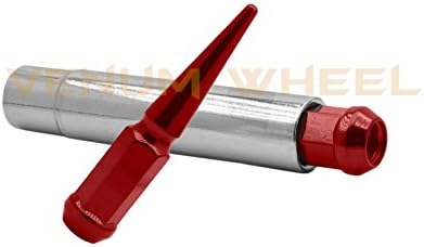 20 PC 1/2 -20 Red Spike Security Bloqueio porcas de terminal 4,5 Aço sólido de altura inclui soquete de chave | Fits e 99-10 Grand Cherokee CJ's