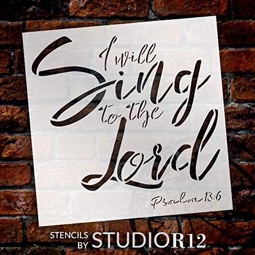 Salmo 13: 6 Estêncil por Studior12 | Vou cantar para o Senhor | Presente de hino cristão cursivo artesanal | DIY Bíblia