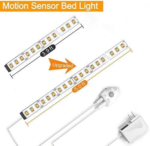 Definido sob a cama leve e diminuído de movimentação ativada Luz de 5 pés de tira de 5 pés com sensor de movimento e