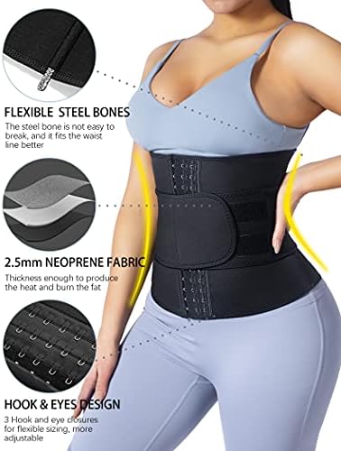 Treinador de cintura de neoprene de telaleo para mulheres - Shaper de corpo em emagrecimento - Cincha de cintura de cintura quente