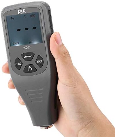 Mão de espessura do revestimento de calibre de espessura de espessura JF-XUAN, medidor de espessura de revestimento digital TC200 com luz de fundo LCD Display embutido Auto F & N Sonda de espessura do carro Testador de medição Ferramenta de medição