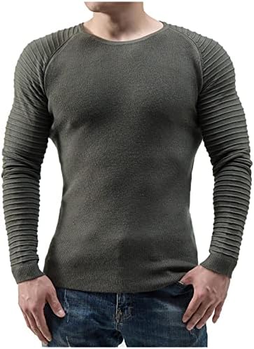 Camisetas musculares masculinas Sweater de malha de malha esticada de manga longa Treinamento de treino de ginástica camisetas