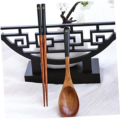 Luxshiny 1 Set Wooden Spoon Conjunto de pauzinhos portáteis de pauzinhos chineses China conjunto de utensílios de