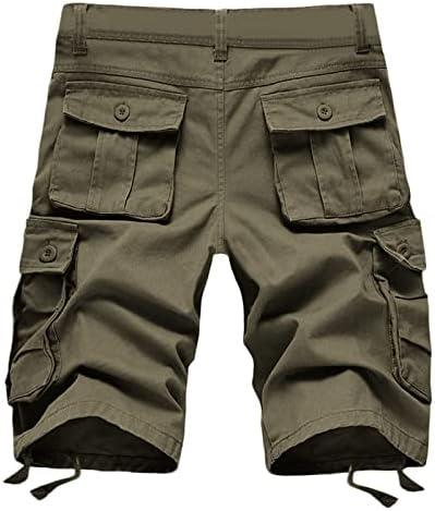 Shorts de carga para homens plus size de cor sólida de cor sólida bolsões relaxadas de verão de verão calças curtas casuais praia