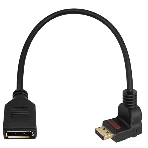 Poyiccot DisplayPort para DisplayPort Cable, 90 graus ângulo DP para Cabo DP Cabo de Extensão Displayport para PC,