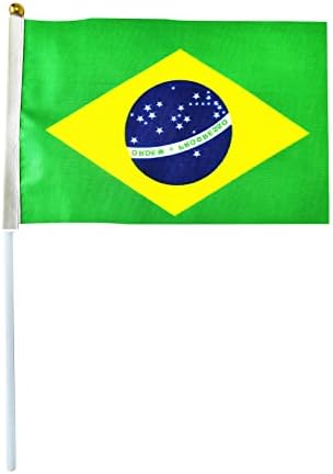12 bandeiras pequenas brasileiras 4x6 polegadas mini bandeiras bandeiras brasileiras bandeiras de mão bandeiras de festivais bandeiras