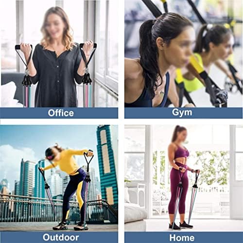 Lukeo Resistance Exerche Bands 5 Tubos Conjunto com alças de âncora de porta Bag tiras de tornozelo para treinos de treinamento muscular Os treinos domésticos