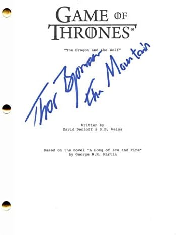 Thor Bjornsson assinou autógrafo - Script de episódio de Game of Thrones - The Mountain, George R.R. Martin, Sophie Turner,