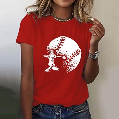 Baseball de beisebol feminino Tripulação estampada Camiseta Camista