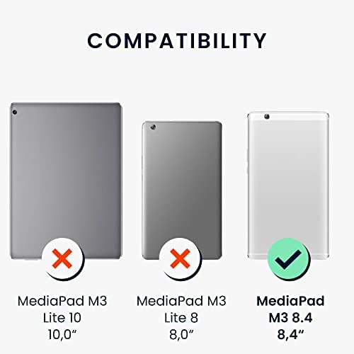 Case Kwmobile Compatível com Huawei Mediapad M3 8.4 - Caso PU Couro e capa de lona com suporte - Cinza escuro/preto