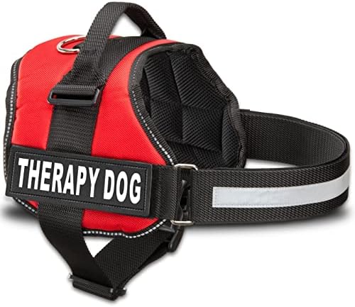 Arnês de colete de cães de terapia com tiras de gancho e loop e alça - aproveitamentos em 7 tamanhos de xxs a xxl - cão