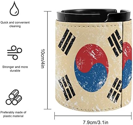 Retro da Coréia do Sul Bandeira Cinzeiro de Chefette de Chefeting Cuplente de cinzas para carro Home Office Indoor Outdoor 3,1 x 4