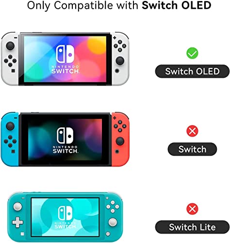 Geekshare Caso de proteção ergonômica fofa compatível com o console OLED do Nintendo Switch e Joy Con, absorção de choque