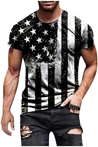 XXVR camisa masculina casual Manga curta verão 3D Impressão digital Independence Day T-shirt Graphic Blouse Match Blouse com camisetas, ou Blazer de casaco esportivo, Chino, jeans e shorts