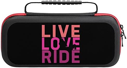 Live, Love, Ride Horse Switch Caso Proteção Proteção Hard Shell Bolsa portátil de viagem com 20 cartucho de jogo