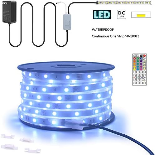 60 pés 24V impermeabilizados a longo prazo RGB LED ROPE KIT LIGHT KIT WIFI TUYA APP MUSICA SYNCE