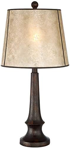 Franklin Iron Works Naomi Industrial Rustic Farthouse Tabel Lamp de mesa 25 De decoração de tambor de bronzeado de bronze de alta idade