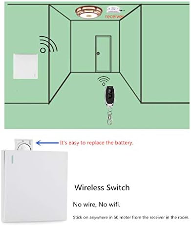 Interruptor de luz Wi -Fi Smart Wi -Fi, kit de comutação de controle remoto sem fio RF, aplicativo e 433MHz, compatíveis com Alexa/Google
