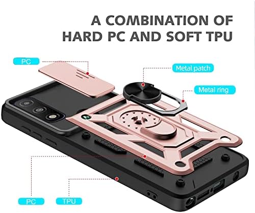 Compatível com capa de telefone TCL 30 SE com 2 protetor de tela de embalagem, capa de proteção contra câmera deslizante e