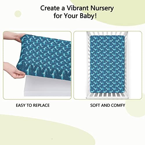 Mini lençóis de berço com tema de veado, lençóis de berço portáteis lençóis macios e respiráveis ​​lençóis de colchão ou