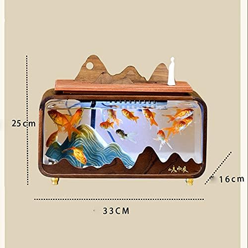 XJJZS USB Mini Aquarium Fish Tank com lâmpada LED Light Light Home Office Desktop Tea Table Decoration