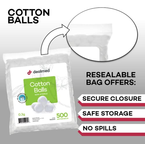 Bolas de algodão de acordo-bolas de algodão médio de 4000 contagem, saco não estéril de bolas de algodão em bolsa com zíper de